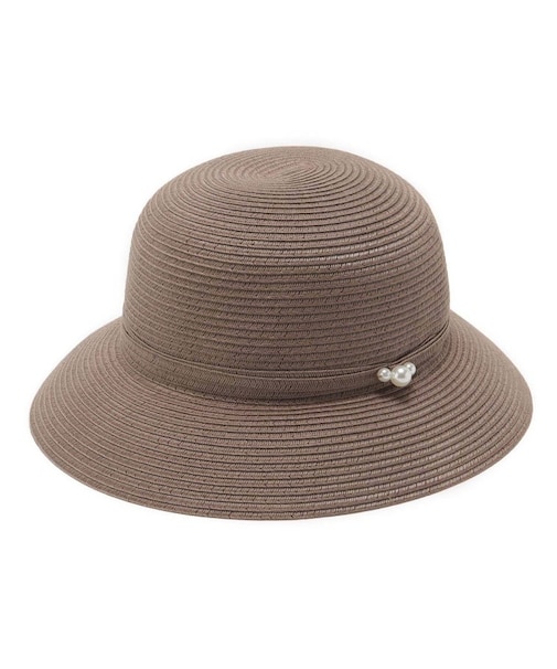 【サイズ調整可/手洗い可】パール調コシ巻きハット