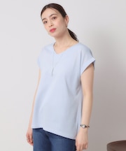 【吸水速乾／洗濯機OK／洗濯後しわになりにくい】カットミラノVネックプルオーバー