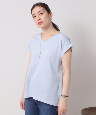 【吸水速乾／洗濯機OK／洗濯後しわになりにくい】カットミラノVネックプルオーバー