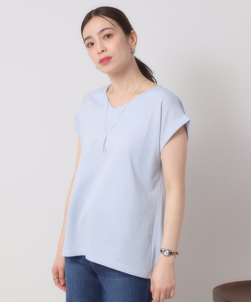 【吸水速乾／洗濯機OK／洗濯後しわになりにくい】カットミラノVネックプルオーバー