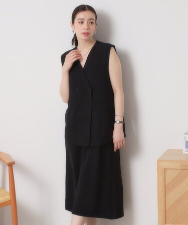 【接触冷感／吸水速乾／洗濯機OK／イージーケア】ジレ×キャミワンピースセット＜ラク服シリーズ＞