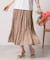 【手洗い可／ウエストゴム】サテンプリーツスカート