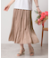 【手洗い可／ウエストゴム】サテンプリーツスカート