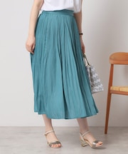 【手洗い可/ウエストゴム】サテンプリーツスカート