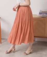 【手洗い可／ウエストゴム】サテンプリーツスカート