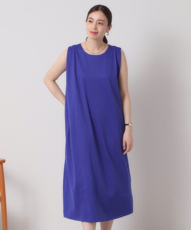 【清涼感／吸水速乾／洗濯機OK／洗濯後しわになりにくい】カットミラノタックワンピース