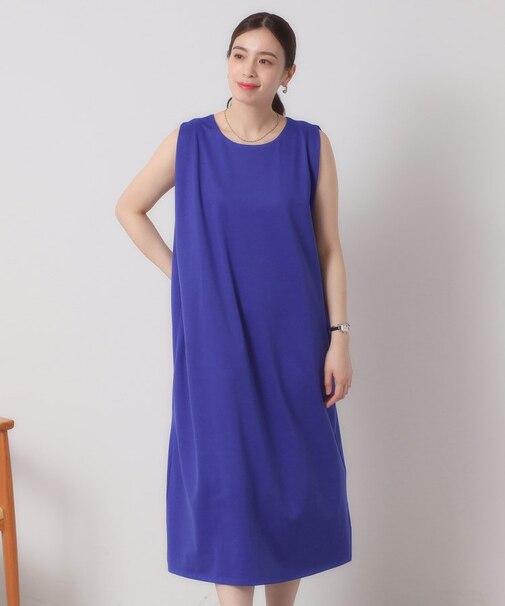 【清涼感／吸水速乾／洗濯機OK／洗濯後しわになりにくい】カットミラノタックワンピース