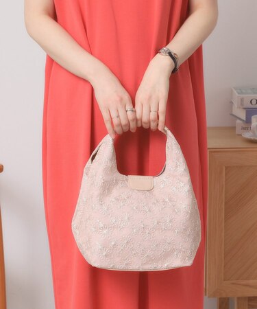 花柄レースミニトート