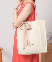 【A4対応/推し活】リボン付きキャンバストート