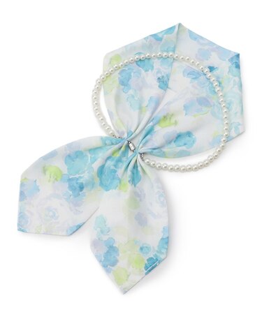 【簡単着脱／手洗い可】パール調付マグネットスカーフ