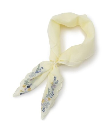 【手洗い可】パール調リング付コットンスカーフ