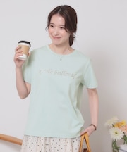 【手洗い可】箔ロゴプリントTシャツ