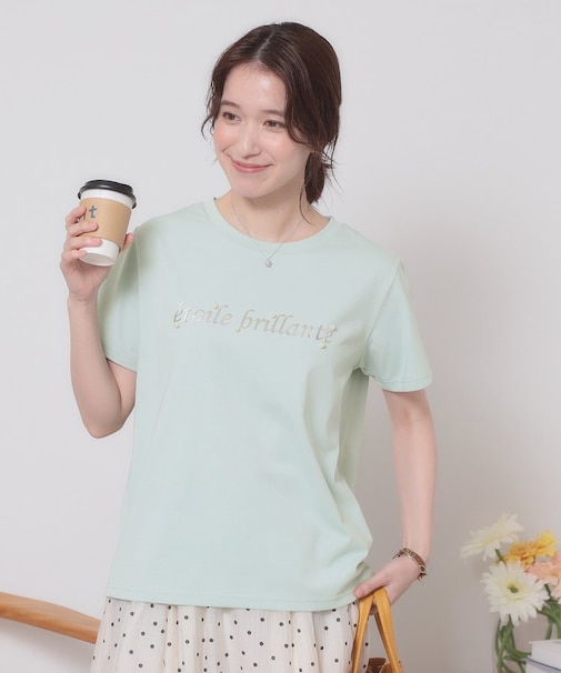 【手洗い可】箔ロゴプリントTシャツ