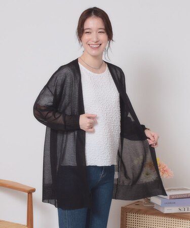 【定番人気／手洗い可】ラメ着流しカーデ