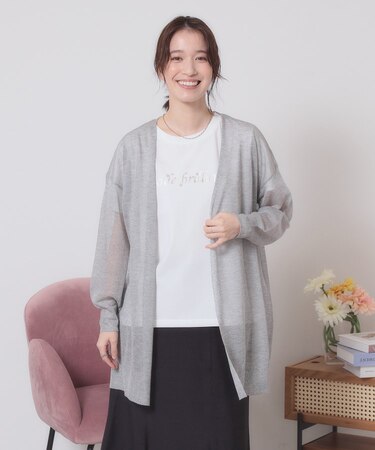 【定番人気／手洗い可】ラメ着流しカーデ