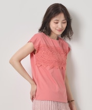 【吸水速乾／手洗い可／洗濯後しわになりにくい】カットミラノフロントレーストップス