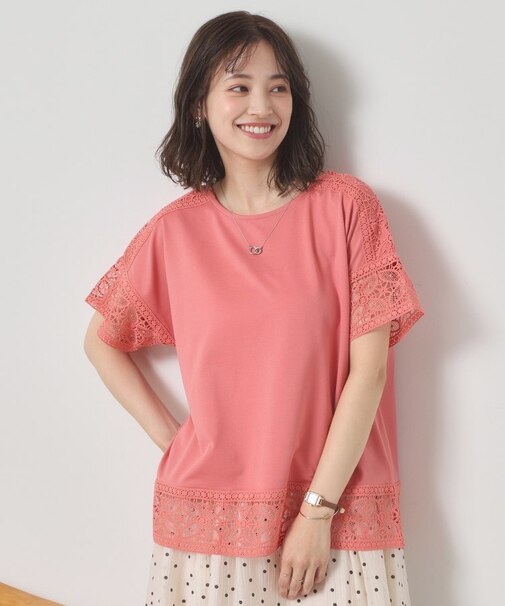 【吸水速乾／手洗い可／洗濯後しわになりにくい】カットミラノレーストップス