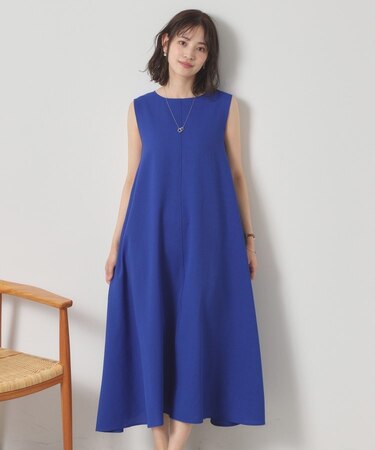 【清涼感／手洗い可】麻調メッシュワンピース