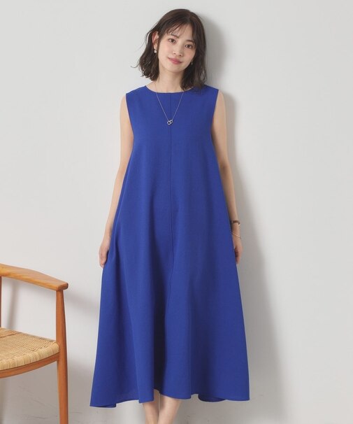 【清涼感／手洗い可】麻調メッシュワンピース