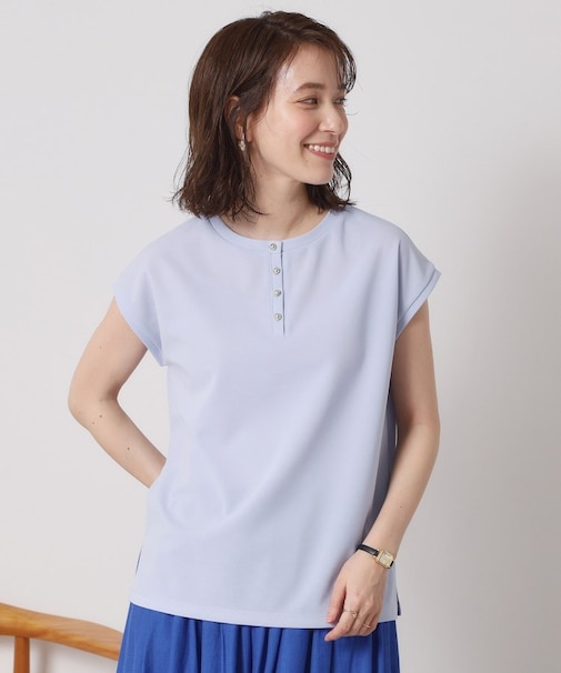 【接触冷感／洗濯機OK】カットジョーゼット2wayトップス