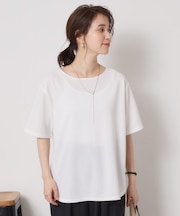 【接触冷感／洗濯機OK】カットジョーゼットTシャツ