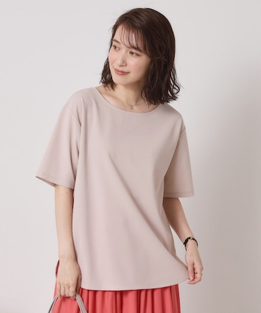 【接触冷感／洗濯機OK】カットジョーゼットTシャツ