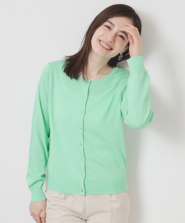 【UV／冷感／毛玉防止／手洗い可／M・L展開】クルーニットカーディガン