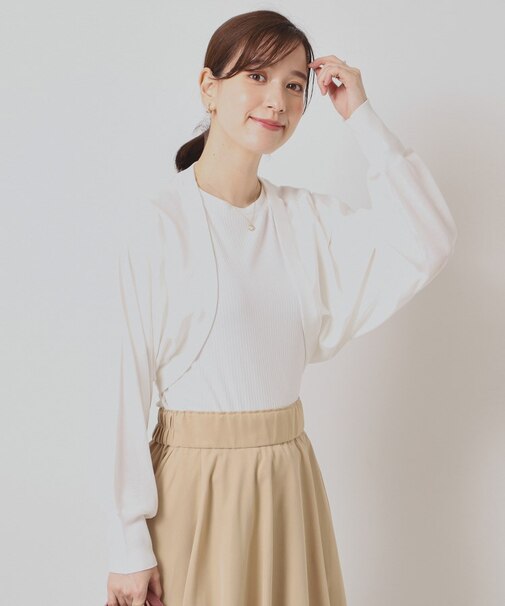 【UV／接触冷感／毛玉防止／手洗い可】ニットボレロ