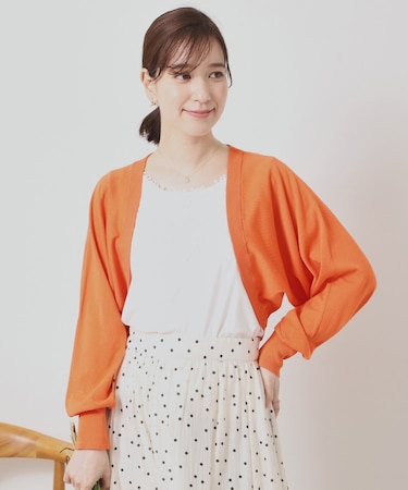 【UV／接触冷感／毛玉防止／手洗い可】ニットボレロ