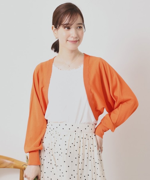 【UV／接触冷感／毛玉防止／手洗い可】ニットボレロ