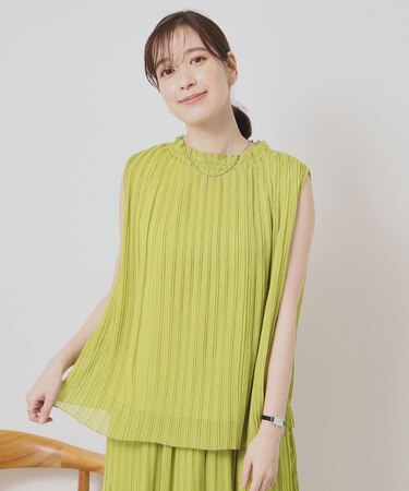 【手洗い可】楊柳プリーツブラウス