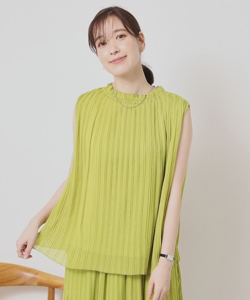 【手洗い可】楊柳プリーツブラウス