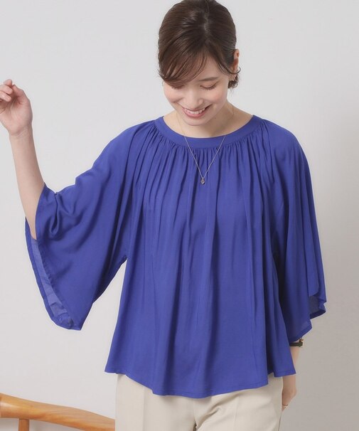 【手洗い可】フレア袖ブラウス