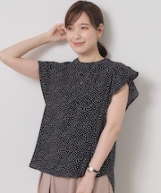 【接触冷感／手洗い可】フリル袖ブラウス