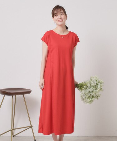 【接触冷感／洗濯機OK】カノコカットフレアワンピース