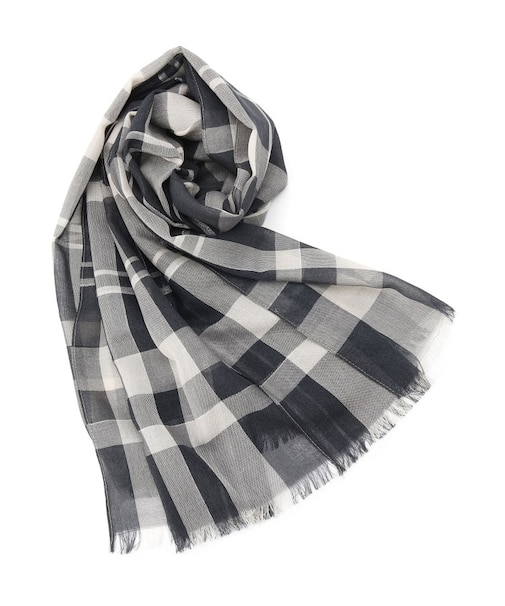 【UV／手洗い可】ラメ入りチェックストール