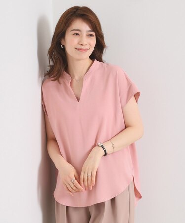 【接触冷感／手洗い可】バックギャザーブラウス