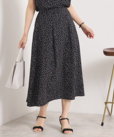 【UVカット／速乾／冷感／洗濯機OK／洗濯後しわになりにくい】麻調ストレッチタックスカート＜ラク服シリーズ＞