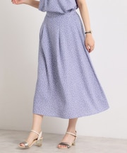 【UVカット／速乾／冷感／洗濯機OK／洗濯後しわになりにくい】麻調ストレッチタックスカート＜ラク服シリーズ＞