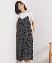 【UVカット／速乾／冷感／洗濯機OK／洗濯後しわになりにくい】麻調ストレッチキャミワンピ＜ラク服シリーズ＞