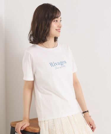 【接触冷感／洗濯機OK】フロッキープリントTシャツ