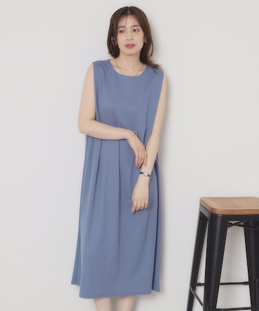 【接触冷感／洗濯機OK】カノコカットタックワンピース