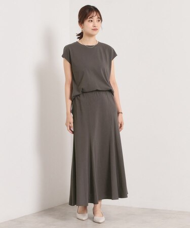 【洗濯機OK／ウエストゴム】製品染め風ジャージーセットアップ