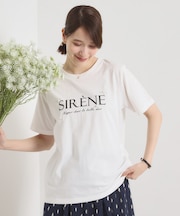 【手洗い可】パール調ロゴTシャツ