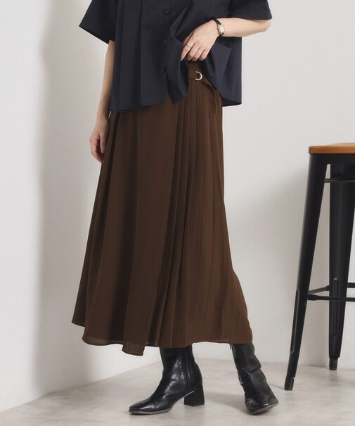 【手洗い可/ウエストゴム】サイドプリーツパンツ