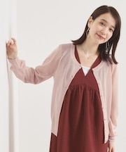 【手洗い可】ラメクルーカーディガン