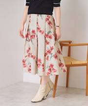 【手洗い可】花柄シャンタンスカート