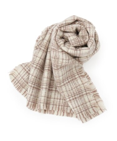 【手洗い可】ラメツイード風チェックストール