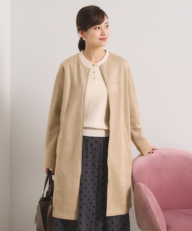 カットスエード調コート