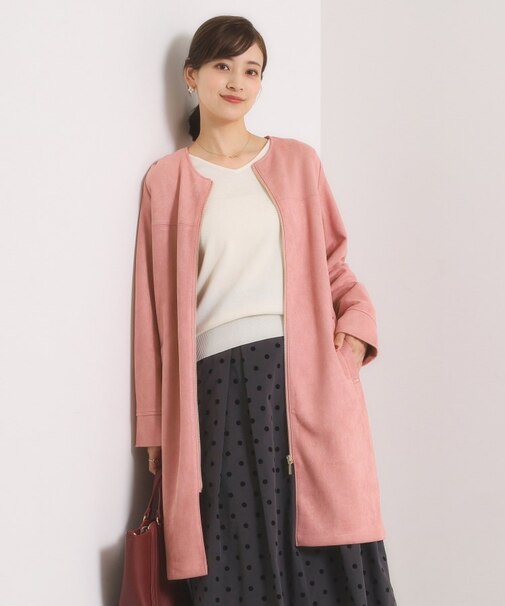 カットスエード調コート